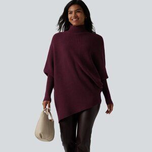 HALARA High Neck Batwing Long Sleeve Asymmetric Hem Work Sweater NWT